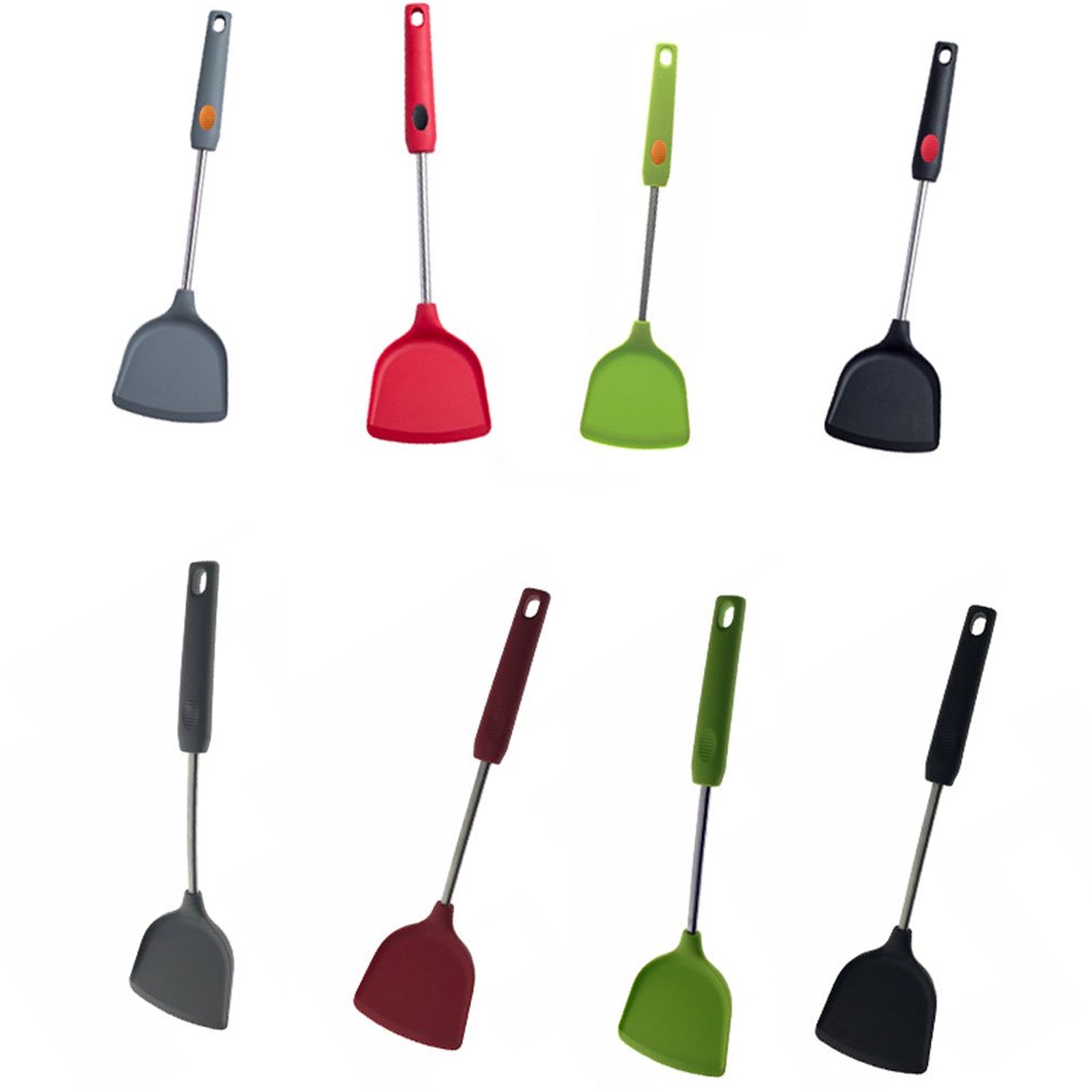 2690 Kitchen turner Heat Resistant Silicone Non-stick Silicone turner Grip Non Stick Long Handle Cooking turner DeoDap 2690 Kitchen turner Heat Resistant Silicone Non-stick Silicone turner Grip Non Stick Long Handle Cooking turner DeoDap